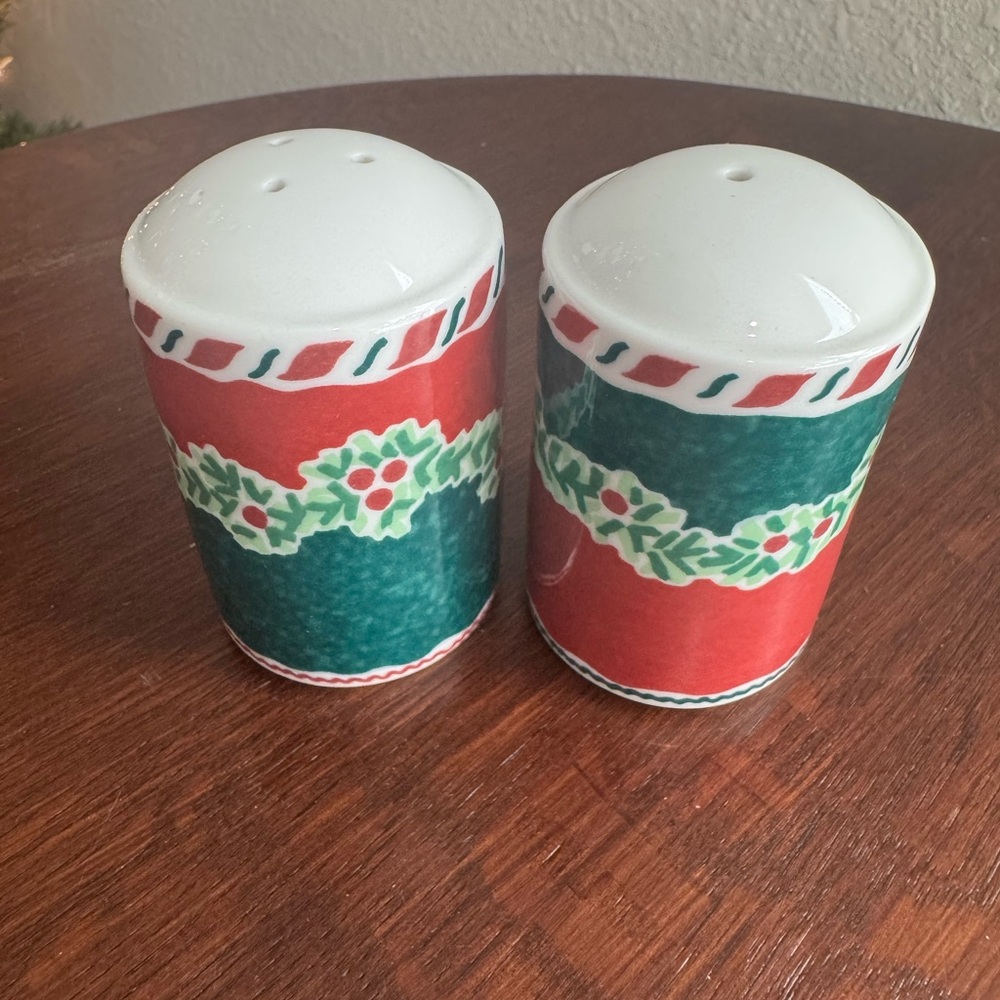 Fitz and Floyd Red and Green Salt and Pepper Shakers